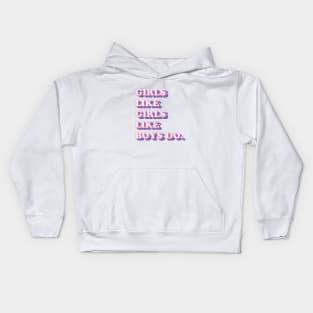 Girls like girls like boys do (bisexual flag) Kids Hoodie